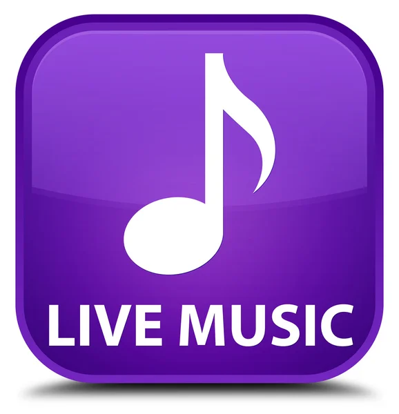 Música en vivo botón cuadrado púrpura — Foto de Stock