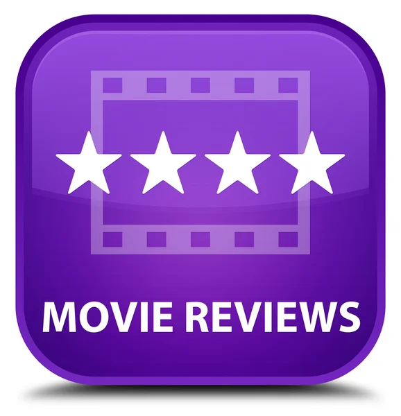 Reseñas de cine púrpura botón cuadrado —  Fotos de Stock