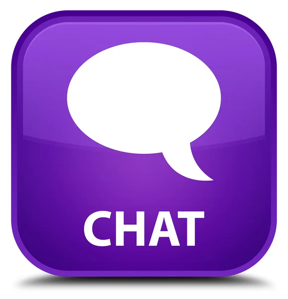 Chat púrpura botón cuadrado — Foto de Stock