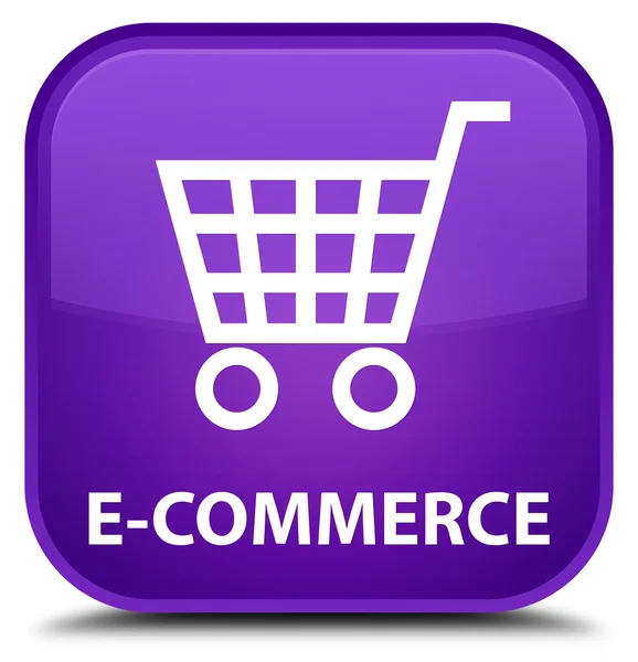 E-komerce fialové čtvercové tlačítko — Stock fotografie