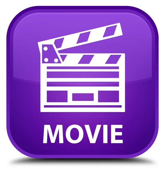 Movie (cinema clip icon) purple square button — Stock Photo, Image