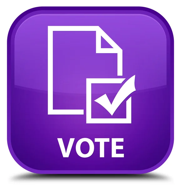 Кнопка Vote (значок опроса) пурпурного квадрата — стоковое фото