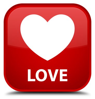 Aşk kırmızı kare düğme