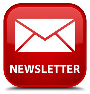 Bülten kırmızı kare düğme