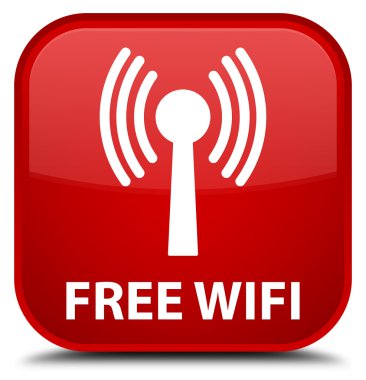 Ücretsiz wifi (wlan ağ) kırmızı kare düğme
