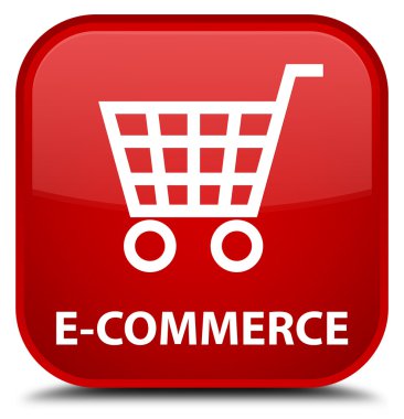 E-ticaret kırmızı kare düğme