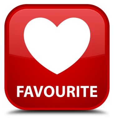 Favori (kalp simgesi) kırmızı kare düğme