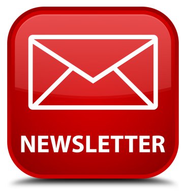 Bülten kırmızı kare düğme