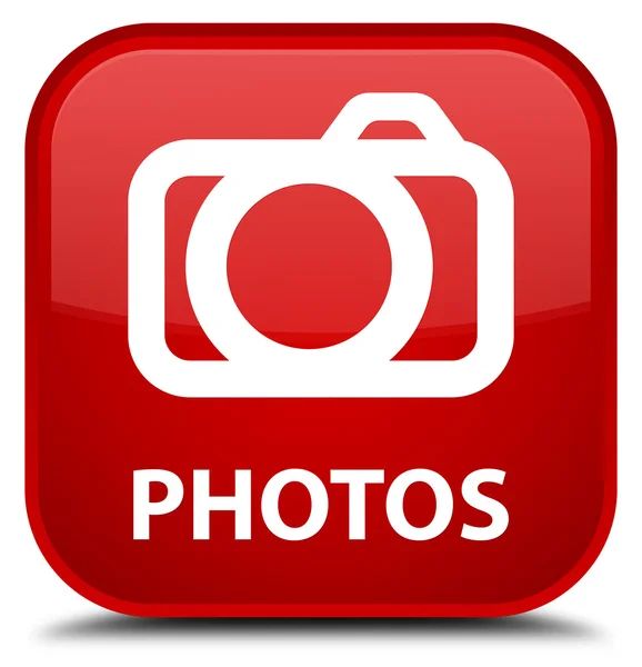 Photos (camera icon) red square button — Stock Photo, Image