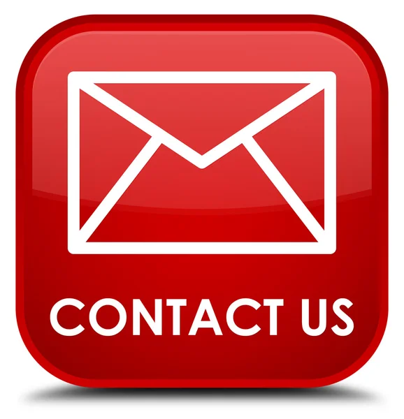 Kontaktieren Sie uns (E-Mail-Symbol) roter quadratischer Knopf — Stockfoto