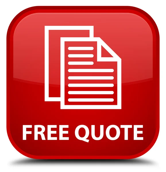 Free quote red square button — Stock Photo, Image