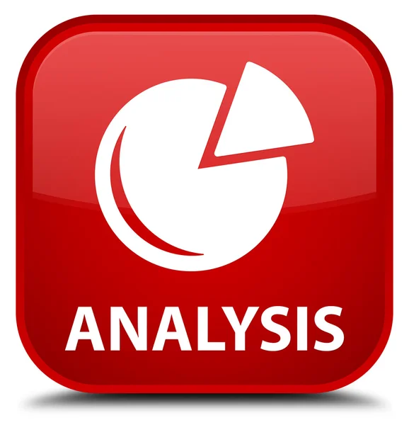 分析 (グラフ アイコン) 赤い四角ボタン — ストック写真