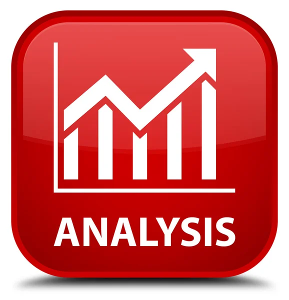 分析 （统计图标） 红色方形按钮 — 图库照片