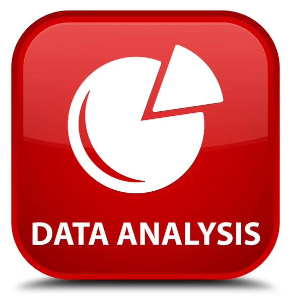 Data analys (diagram ikon) Röda torget knappen — Stockfoto