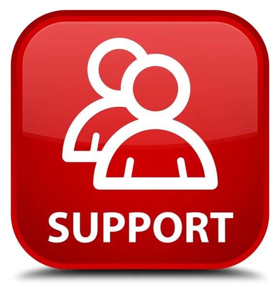 De knop van de Rode plein van de support (groepspictogram) — Stockfoto
