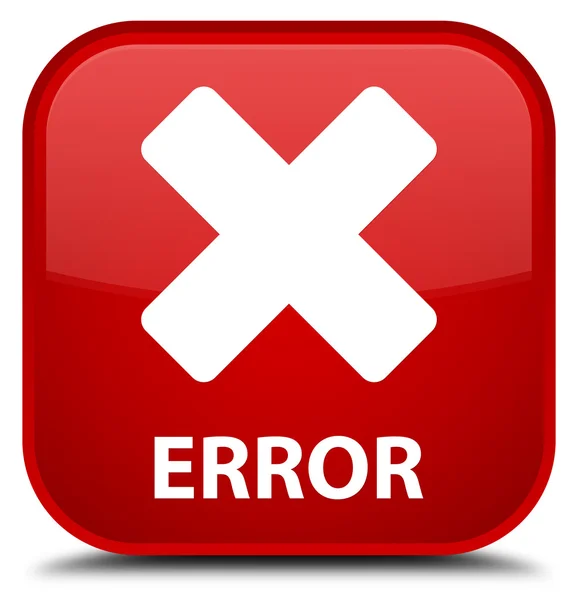 Error (cancelar icono) botón cuadrado rojo —  Fotos de Stock