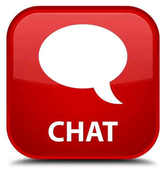 Chat botão quadrado vermelho — Fotografia de Stock