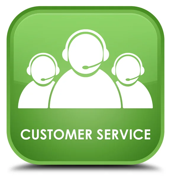 Обслуживание клиентов (значок команды) мягкая зеленая квадратная кнопка — стоковое фото