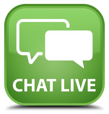 Sohbet canlı yumuşak yeşil kare düğme