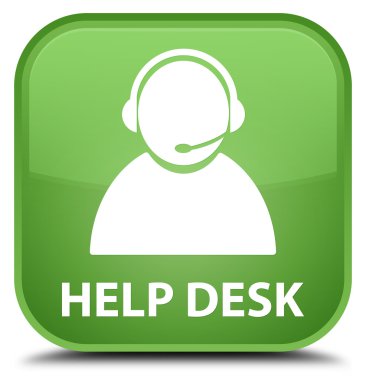 Yardım Danışma (müşteri bakım simgesi) yumuşak yeşil kare düğmesi