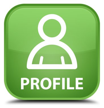 Profil (üye simgesi) yumuşak yeşil kare düğme