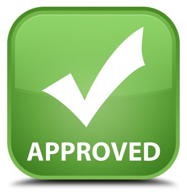 Onaylı (simge doğrulama) yumuşak yeşil kare düğme