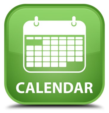 Takvim yumuşak yeşil kare düğme