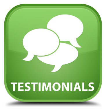 Görüşler (yorum simgesi) yumuşak yeşil kare düğme