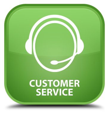 Müşteri hizmeti (müşteri bakım simgesi) yumuşak yeşil kare düğme