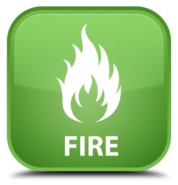 Yangın yumuşak yeşil kare düğme