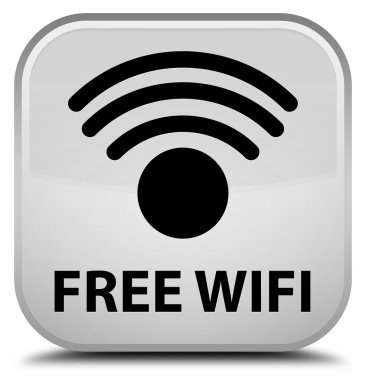 Ücretsiz Wi-Fi beyaz kare düğme