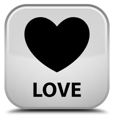 Aşk beyaz kare düğme