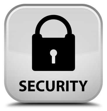 Güvenlik (asma kilit simgesi) beyaz kare düğme