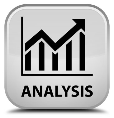 Analiz (istatistik simgesi) beyaz kare düğme
