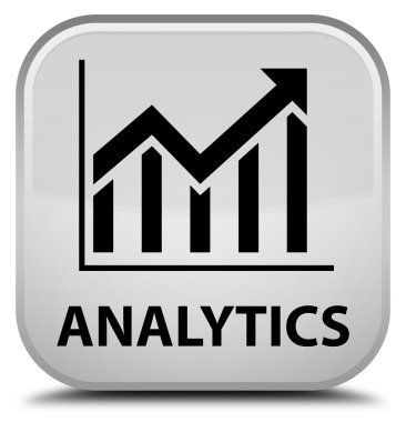 Analytics (istatistik simgesi) beyaz kare düğme