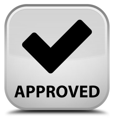 Onaylı (simge doğrulama) beyaz kare düğme