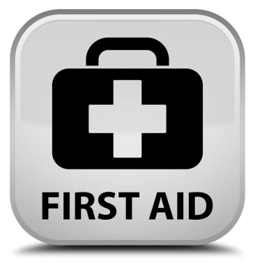 İlk yardım beyaz kare düğme