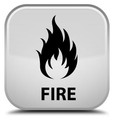 Yangın beyaz kare düğme