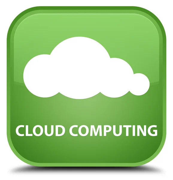 Cloud Computing weicher grüner quadratischer Knopf — Stockfoto