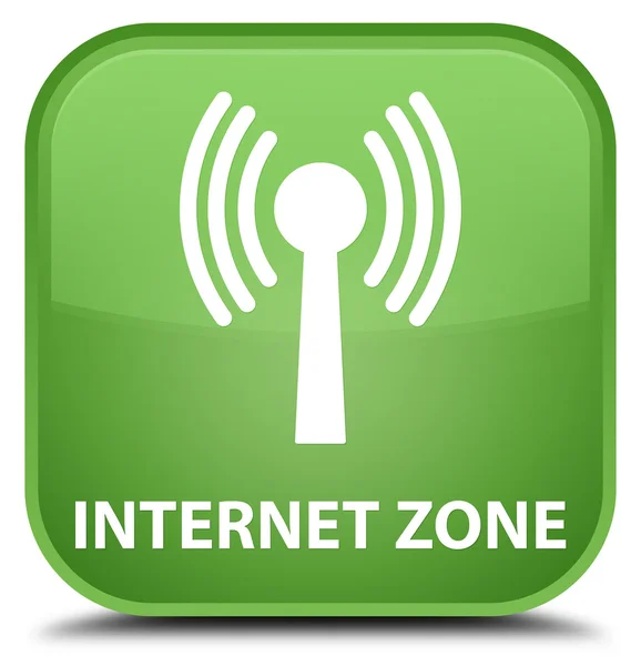 Зона Интернет (сеть wlan) мягкая зеленая квадратная кнопка — стоковое фото