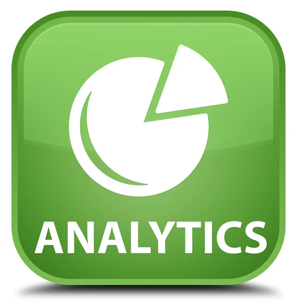Аналітика (піктограма графа) м'яка зелена квадратна кнопка — стокове фото