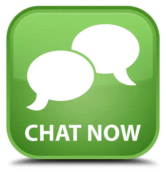 Chat nu mjuk grön fyrkantig knapp — Stockfoto