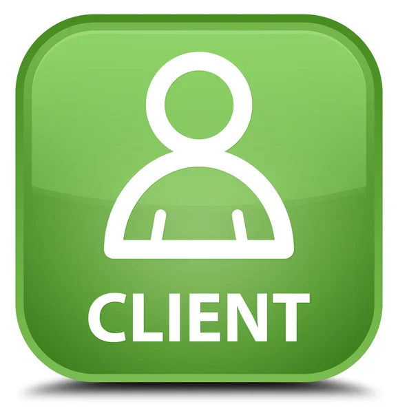 Client (icono de miembro) botón cuadrado verde suave — Foto de Stock