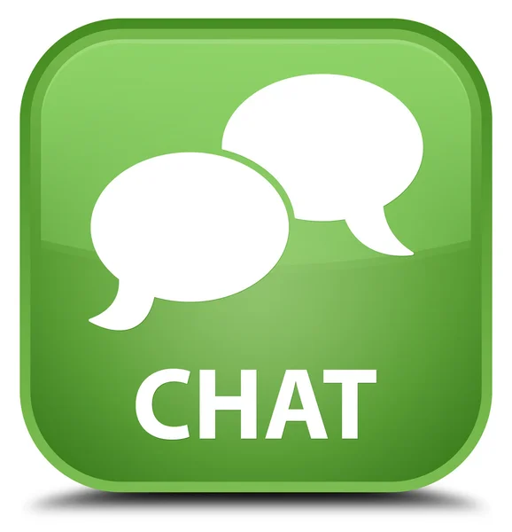 Chat soft green square button — Stock Photo, Image