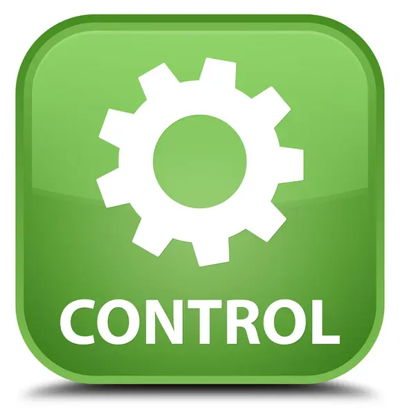 Control (settings icon) soft green square button — Stock Photo, Image