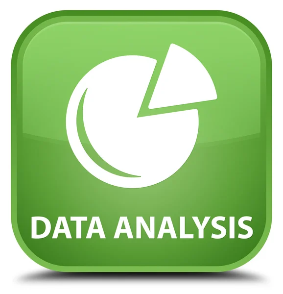 Data analys (diagram ikon) mjuk grön fyrkantig knapp — Stockfoto