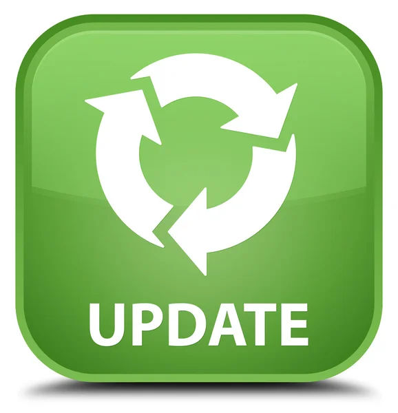 Update (uppdateringsikonen) mjuk grön fyrkantig knapp — Stockfoto