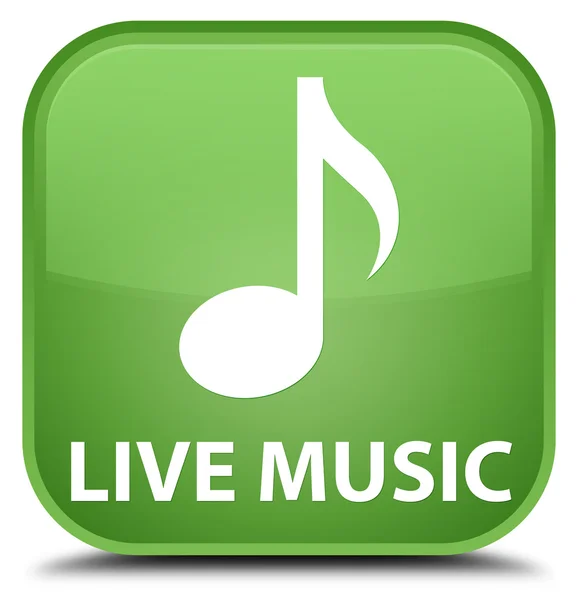 Música en vivo suave botón cuadrado verde — Foto de Stock