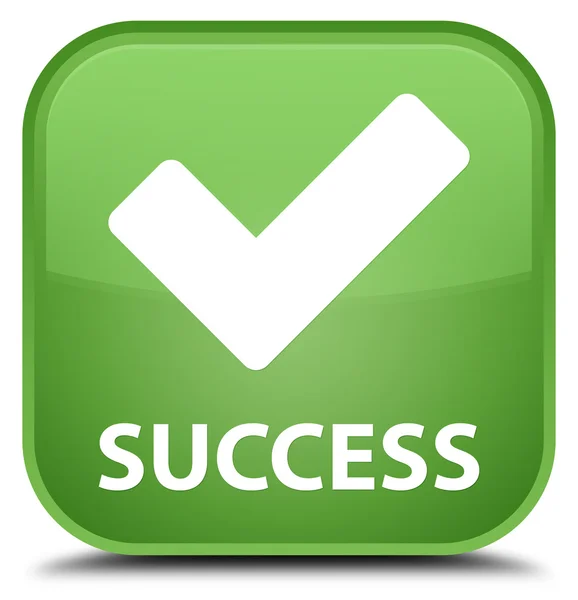 Успіх (правильна піктограма) м'яка зелена квадратна кнопка — стокове фото