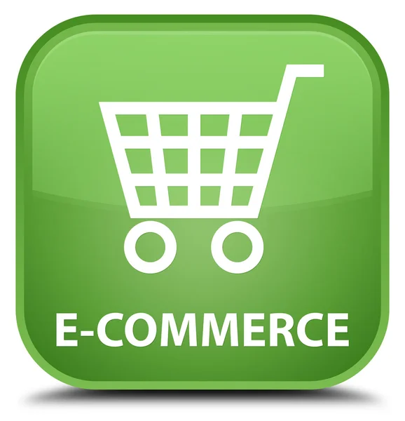 E-commerce botão quadrado verde macio — Fotografia de Stock